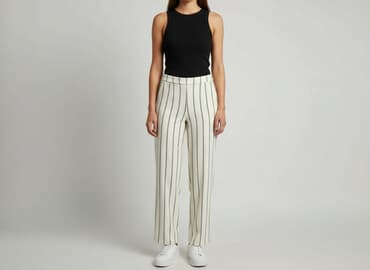 spodnie z lampasami h m: H&M, Material trousers for women, size M — 1