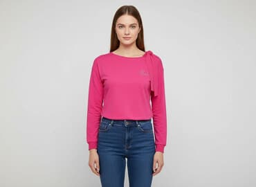 sweter piórkowy na drutach: Bluzka damska, rozmiar S — 6