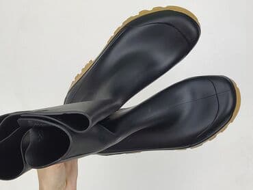 kod na darmowe ubrania shein: Kalosze męskie czarne z brązową podeszwą - Materiał: wodoodporne — 8