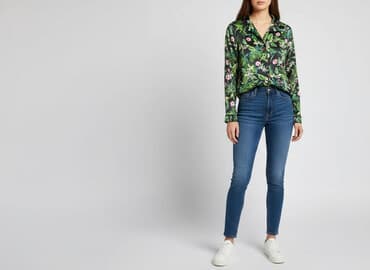 bluzki z printem: Boohoo, Koszula damska, rozmiar M — 7