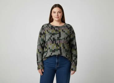 ubrania z kotem: Kardigan damski, rozmiar 5XL — 5