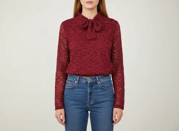 biale bluzki z gipiurą: Bluzka damska, rozmiar S — 6