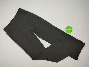 szare szerokie jeansy: Spodnie materiałowe damskie, rozmiar L — 3