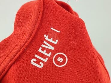 czerwona bluzki z dekoltem v: Cleve, T-shirt damski, rozmiar S — 5