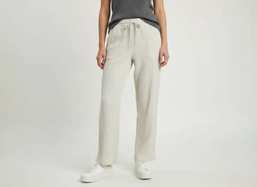 damskie materiałowe spodnie na lato: Sinsay, Spodnie damskie, rozmiar L — 7