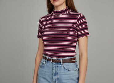 prazkowany t shirty: T-shirt damski, rozmiar S — 7