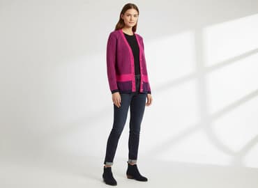 sweter w paski: Kardigan damski, rozmiar M — 5