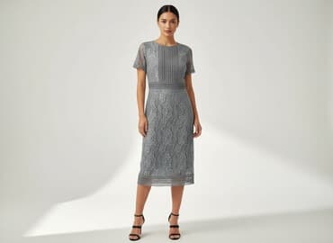 srebrna sukienki: Sukienka damska, rozmiar S — 1