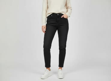 czarne jeansy bershka: Bershka, Jeansy damskie, rozmiar M — 6