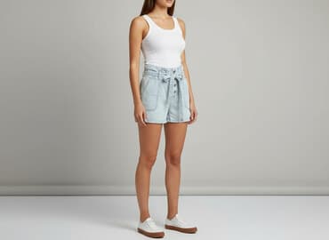 krótkie spodenki paper bag: Denim Co, Szorty damskie, rozmiar S — 6