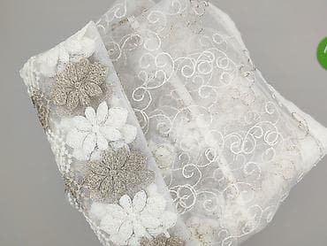 obrusy: Koronkowa firana z haftem kwiatowym - Transparentna tkanina — 4