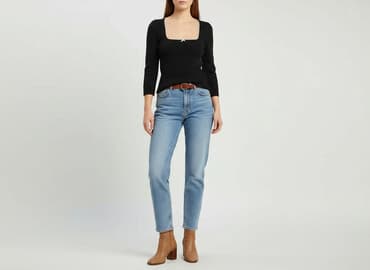 top z piórami czarny: KIT, Sweter damski, rozmiar XS — 8