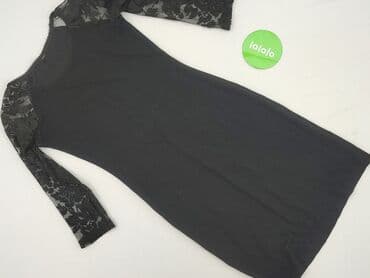 czarna sukienka z przezroczystymi rękawami: Women`s dress, size S — 3