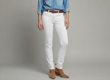 zalando białe jeansy damskie: Jeansy damskie, rozmiar M — 7