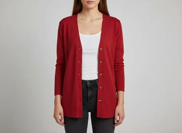 sweter w paski z serduszkiem: Cubus, Kardigan damski, rozmiar S — 6