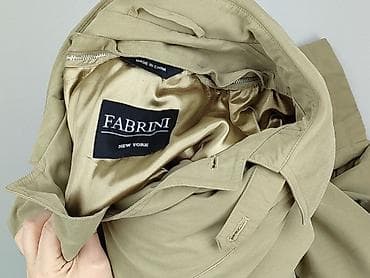 closure men: Płaszcz męski FABRINI New York – beżowy, klasyczny trencz - Model — 8