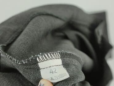 szare szerokie jeansy: Spodnie materiałowe damskie, rozmiar XL — 4