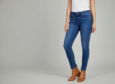 jeansy bordowe damskie: Denim, Jeansy damskie, rozmiar M — 6