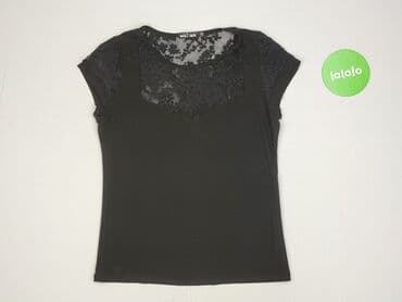 czarne t shirty damskie w serek: T-shirt damski, rozmiar M — 2