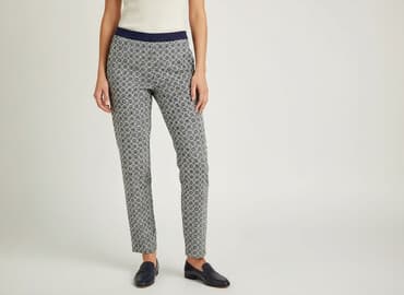 bluzki we wzory geometryczne: Spodnie materiałowe damskie, rozmiar S — 1