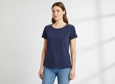 tommy hilfiger t shirt damski granatowy: Object, T-shirt damski, rozmiar S — 6