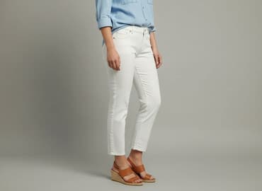 białe jeansy damskie lee: Laura Scott, Jeansy damskie, rozmiar S — 6