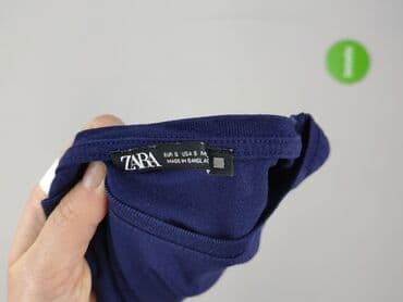 zara koszulka z prążkowanej dzianiny: Zara, T-shirt damski, rozmiar S — 4