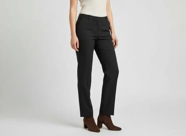 spodnie z wysokim stanem dla wysokich: Spodnie materiałowe damskie, L — 6