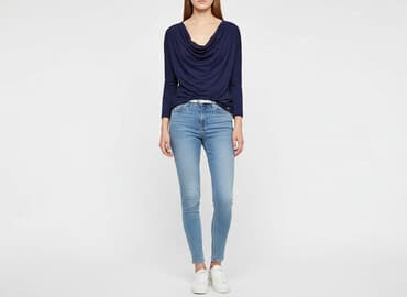 granatowe bluzki: Mohito, Bluzka damska, rozmiar XS — 6