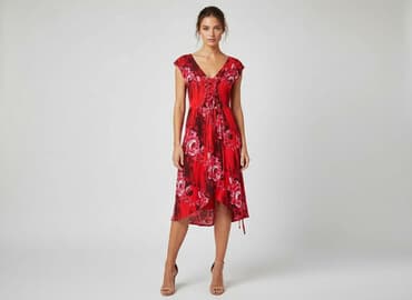 czerwone sukienki mini: Boohoo, Sukienka damska, rozmiar M — 1