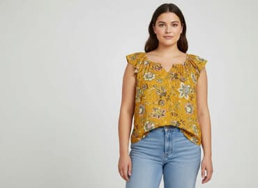 żółte bluzki z krótkim rękawem: Tu, Bluzka damska, rozmiar 2XL — 7