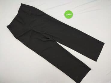 spodnie z wysokim stanem czarne eleganckie: Material trousers for women, size L — 2