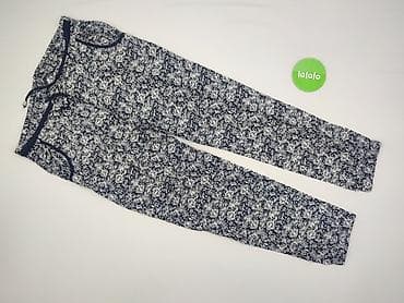 klapki eloy: Damskie spodnie z miękkiej tkaniny, wzór roślinny/ornamenty w bieli na — 2