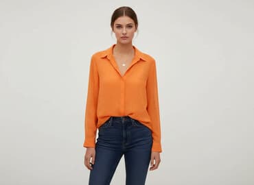 bluzki damskie pomarańczowa: Bluzka damska, rozmiar L — 6