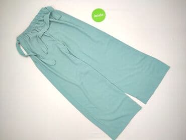 szerokie spodnie do kolan: Material trousers for women, size S — 3