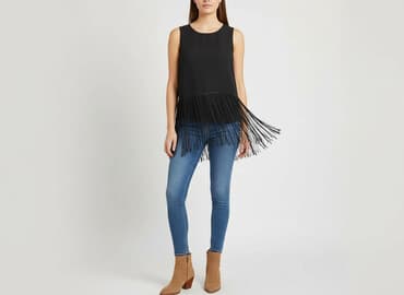 koszula damska z frędzlami: Women`s top, size XS — 1