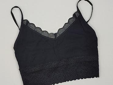 upla: Czarny damski top / biustonosz typu bralette na cienkich ramiączkach — 1