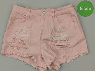 krótkie spodenki z wysokim stanem jeansowe: Szorty damskie, rozmiar L — 3