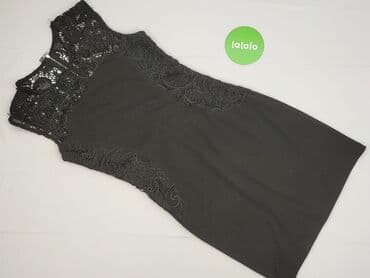 czarna sukienka ze srebrnymi dodatkami: Sukienka damska, rozmiar S — 2