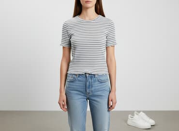 pull and bear bluzka w paski: PULL&BEAR, T-shirt damski, rozmiar M — 1