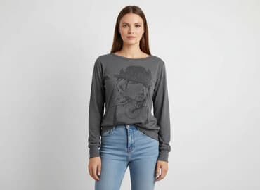 szara bluzka damska: Fishbone, Bluzka damska, rozmiar S — 6