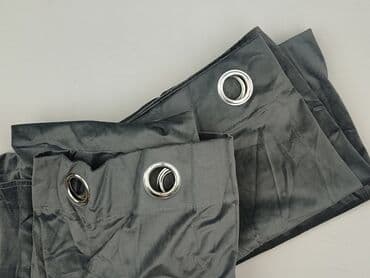 okienna zasłona z listewek: Zasłony na przelotkach – aksamitne, grafitowe - Typ: para zasłon (2 — 1