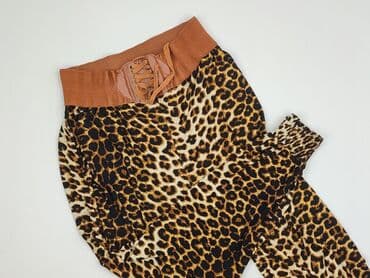 spodnie w krowie łaty: Leopard, Material trousers for women, size S — 1