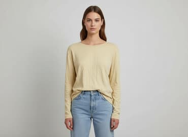 sweter piórkowy na drutach: Bluzka damska, rozmiar S — 6