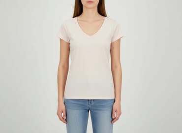 beżowe t shirty: T-shirt damski, rozmiar S — 1