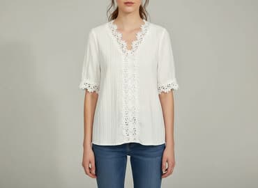 białe bluzki koronkowe duże rozmiary: Bluzka damska, rozmiar S — 1