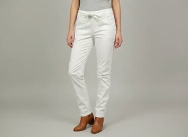 białe jeansy damskie allegro: Spodnie materiałowe damskie, rozmiar XS — 6