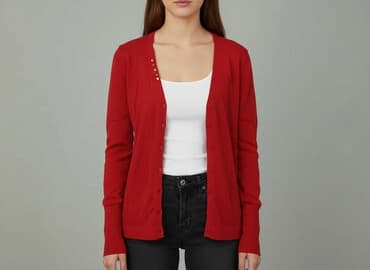 sukienka h m czerwona: H&M, Kardigan damski, rozmiar S — 7