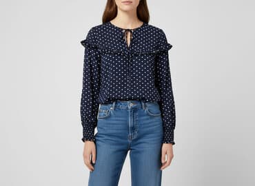 czarne bluzki w biale grochy: Fransa, Bluzka damska, rozmiar M — 7