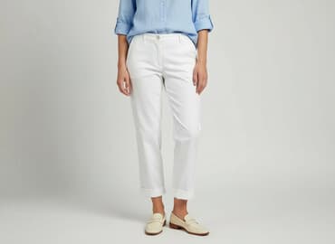 biale ubrania: Spodnie materiałowe damskie, rozmiar S — 1